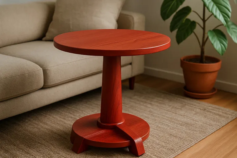 Materiaalkeuze voor een rode bijzettafel