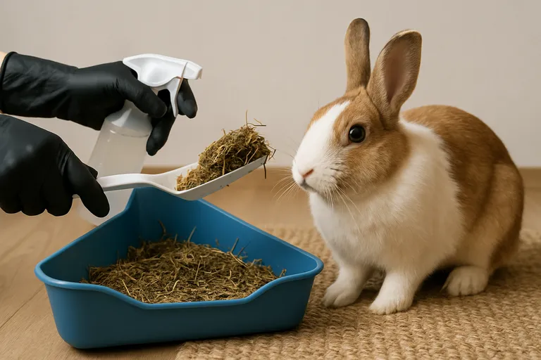 Onderhoud en schoonmaken van een konijnentoilet